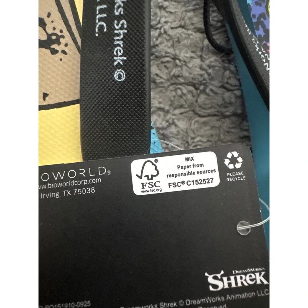 Bioworld DreamWorks Shrek and Donkey Mens Flip Flop Sandals Multi Color New